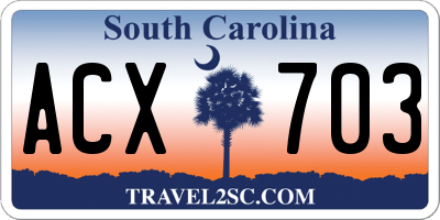 SC license plate ACX703