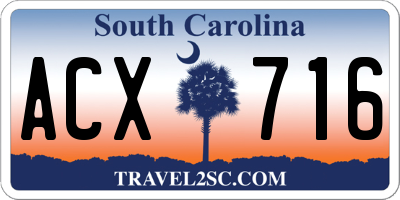 SC license plate ACX716