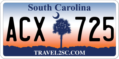 SC license plate ACX725