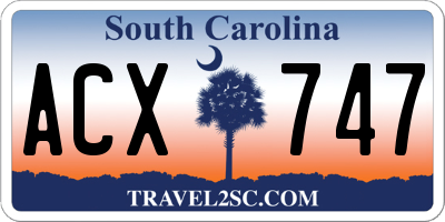 SC license plate ACX747