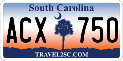 SC license plate ACX750