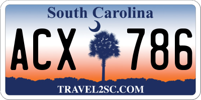 SC license plate ACX786