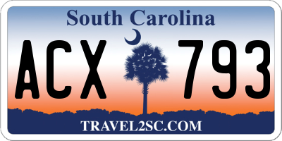 SC license plate ACX793