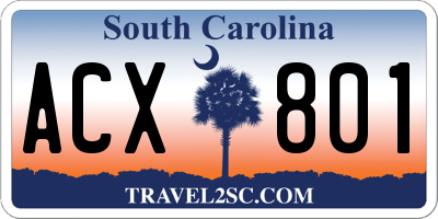 SC license plate ACX801