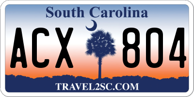 SC license plate ACX804
