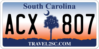 SC license plate ACX807