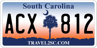 SC license plate ACX812