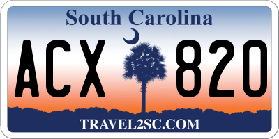 SC license plate ACX820