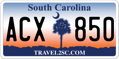 SC license plate ACX850