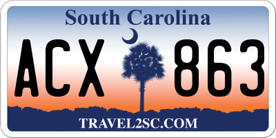 SC license plate ACX863