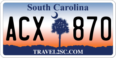 SC license plate ACX870