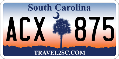 SC license plate ACX875