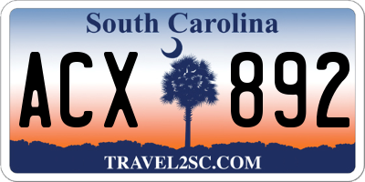 SC license plate ACX892
