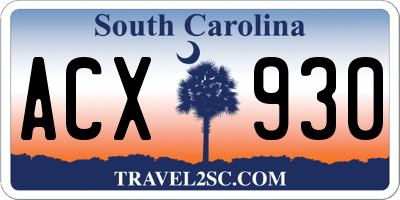 SC license plate ACX930