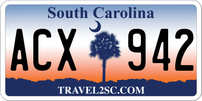 SC license plate ACX942