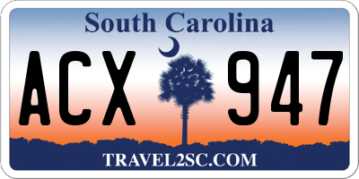 SC license plate ACX947
