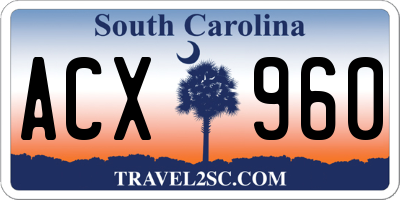 SC license plate ACX960