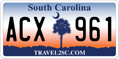 SC license plate ACX961
