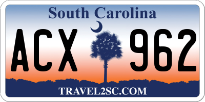 SC license plate ACX962