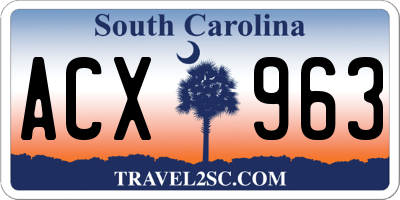 SC license plate ACX963