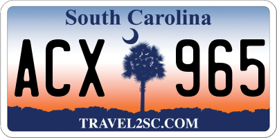 SC license plate ACX965