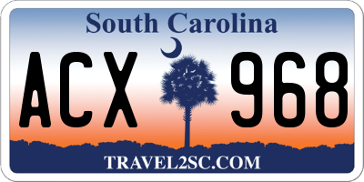 SC license plate ACX968