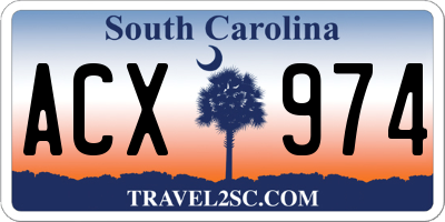 SC license plate ACX974