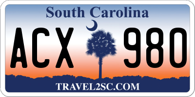 SC license plate ACX980