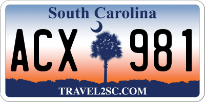SC license plate ACX981