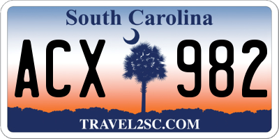 SC license plate ACX982