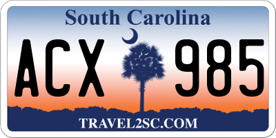SC license plate ACX985