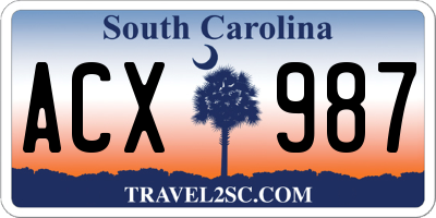 SC license plate ACX987