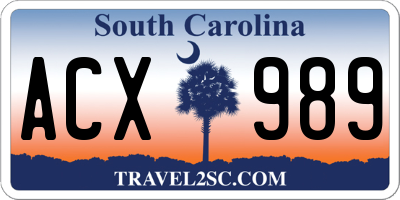 SC license plate ACX989