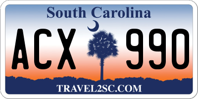 SC license plate ACX990