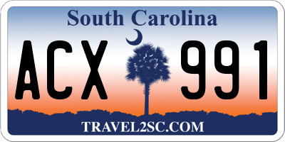 SC license plate ACX991