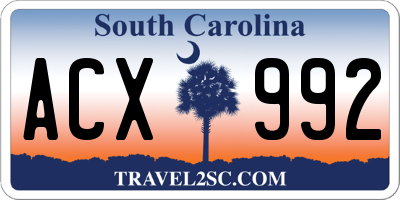 SC license plate ACX992