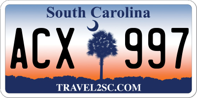 SC license plate ACX997