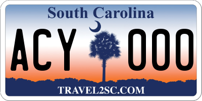 SC license plate ACY000