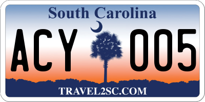SC license plate ACY005