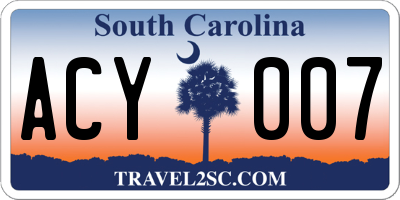 SC license plate ACY007