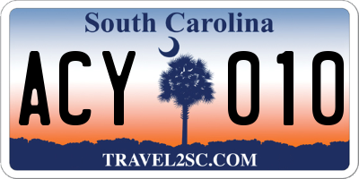 SC license plate ACY010