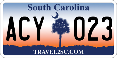 SC license plate ACY023