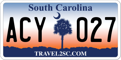 SC license plate ACY027