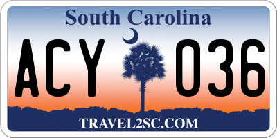 SC license plate ACY036