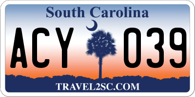 SC license plate ACY039