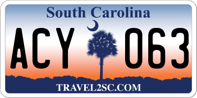 SC license plate ACY063