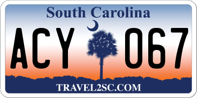 SC license plate ACY067