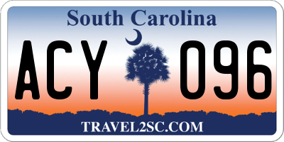 SC license plate ACY096