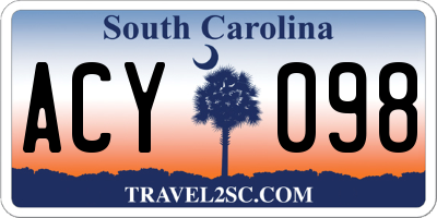 SC license plate ACY098