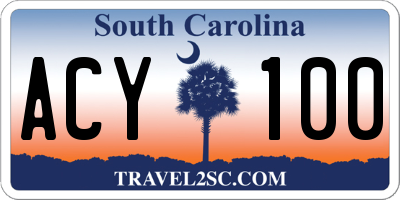 SC license plate ACY100